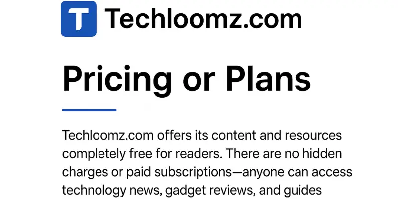 Pricing or Plans of Techloomz.com